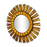 Miroir soleil en bois dorée, mid century, 54cm