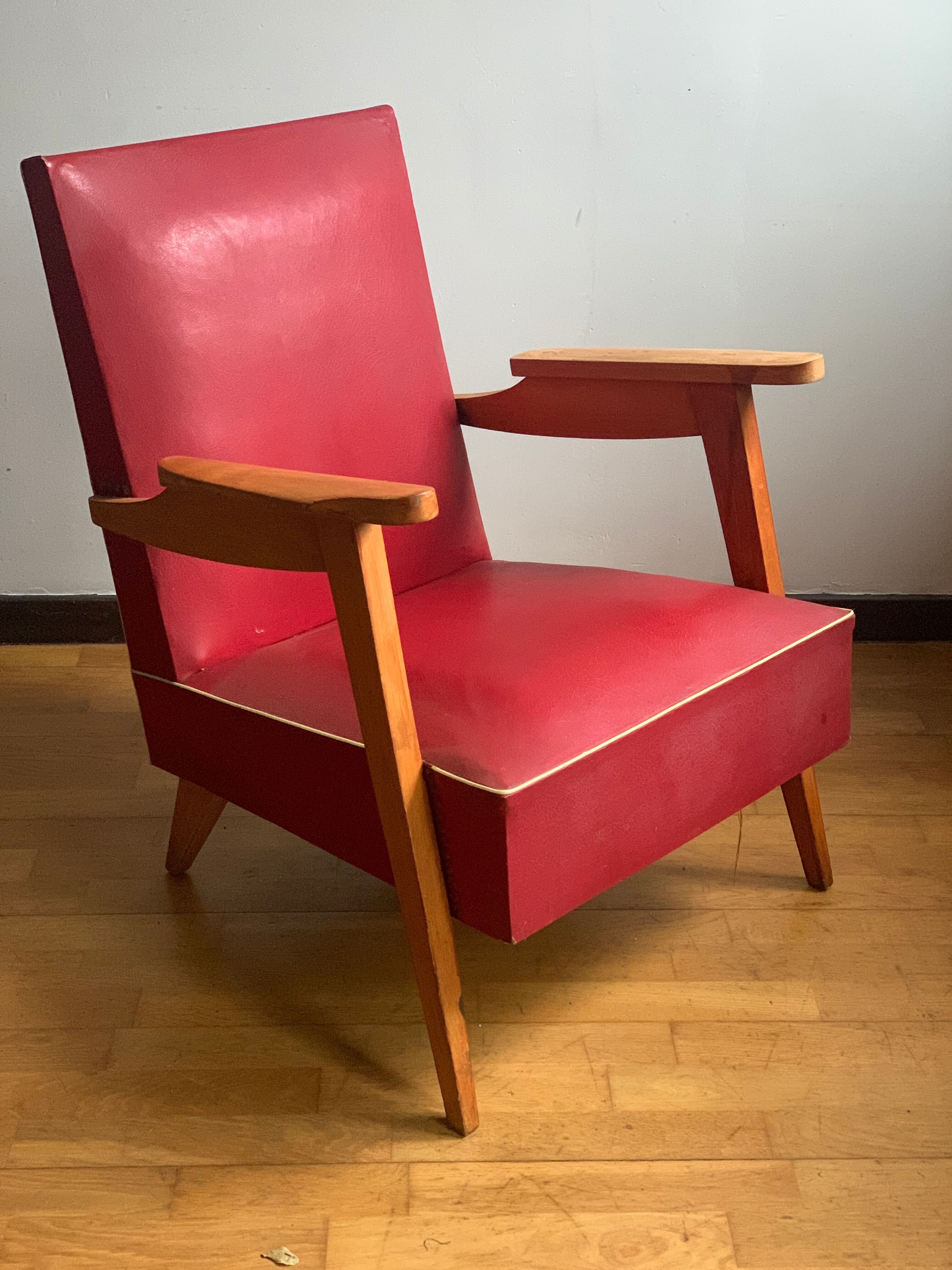 Vintage skaï armchair