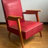 Vintage skaï armchair