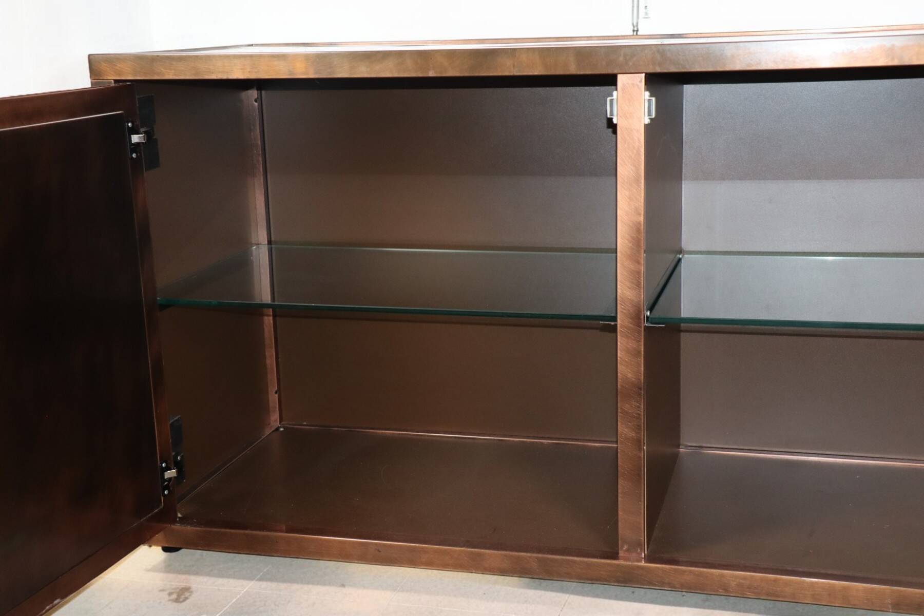 Minimalist bronze patinated metal enfilade, 1970s