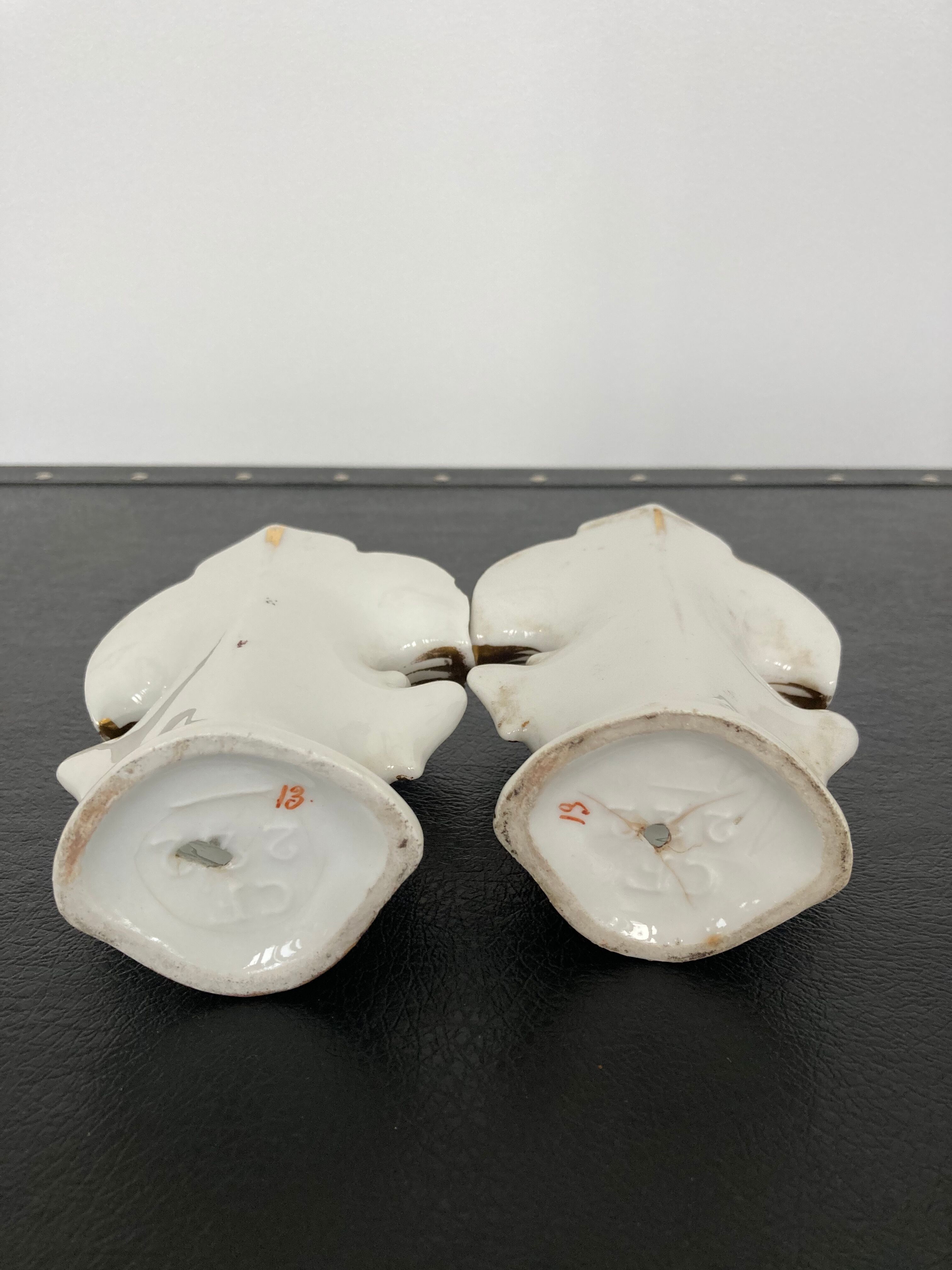 Pair of porcelain wedding vases XIXth