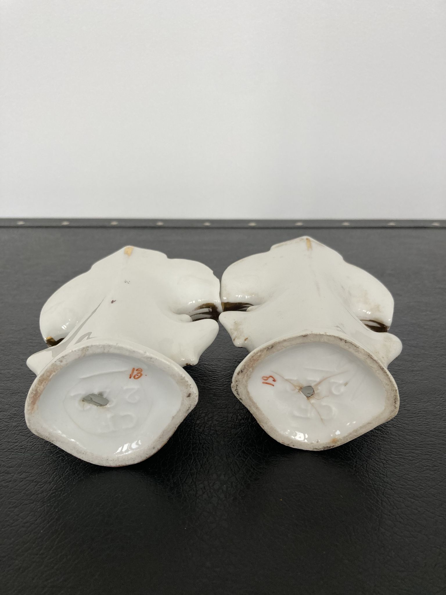 Pair of porcelain wedding vases XIXth