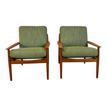 Paire de fauteuils Arne Vodder pour Glostrup Møbelfabrik, années 60