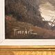 Tableau huile toile paysage lacustre lac xixème riondet 1809-1866 115x65cm
