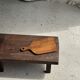 Rectangular solid teak chopping board with elongated handle 30x16.