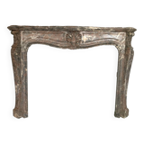 Louis XV style fireplace in red breche marble 19th century