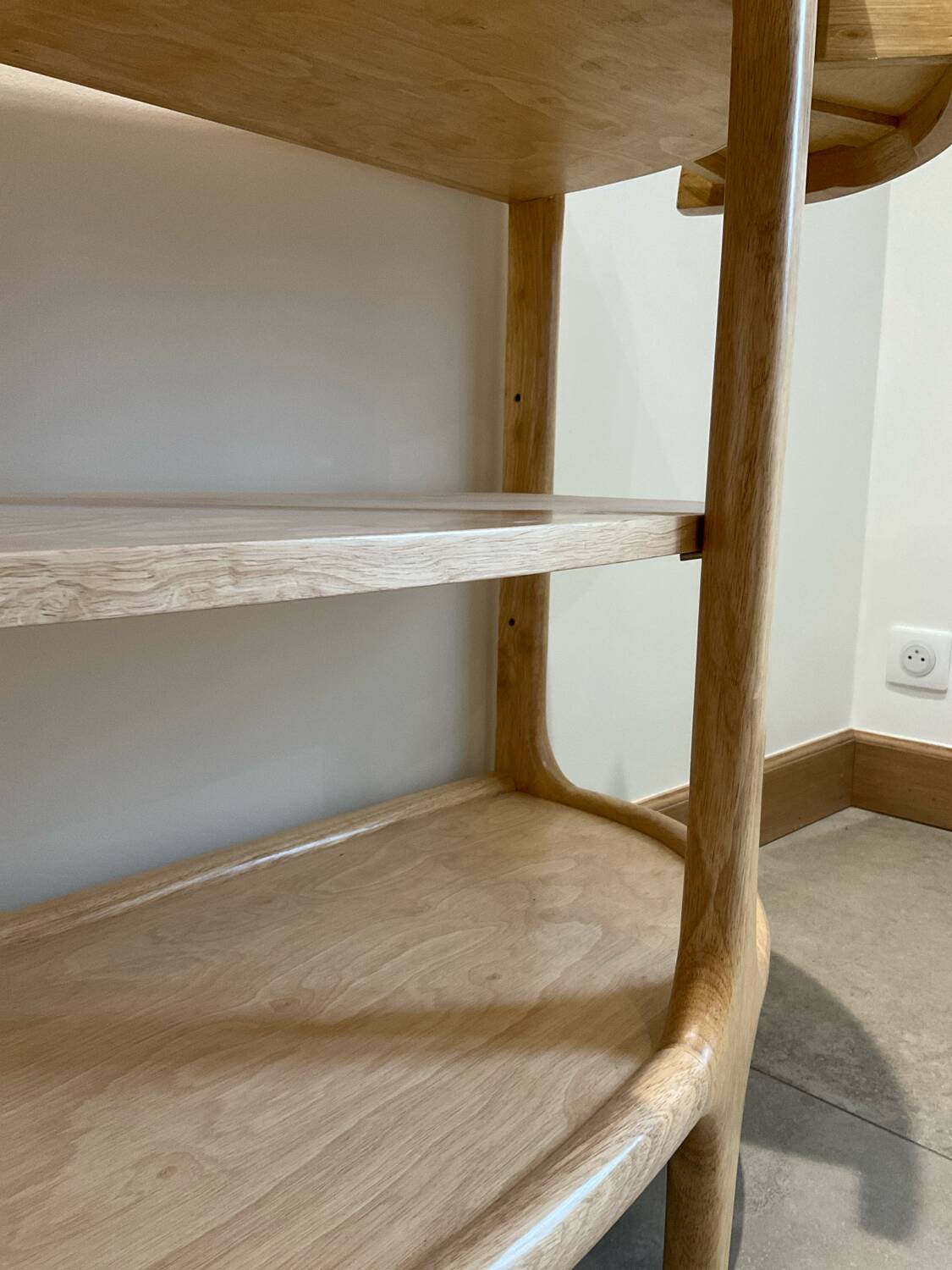 Contemporary console in ash wood.