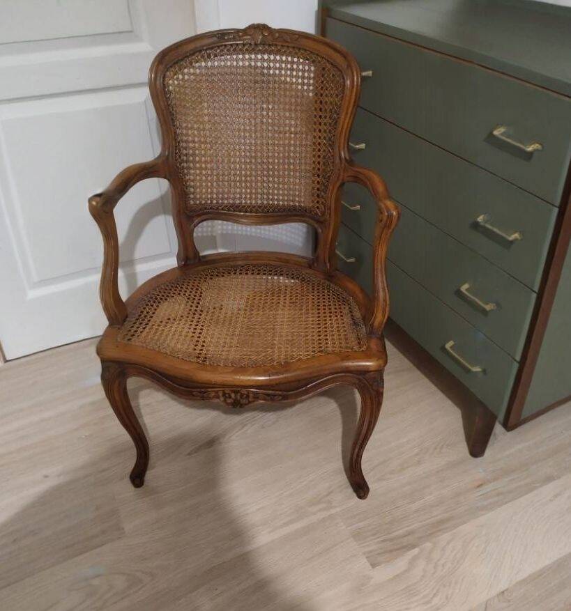 Cane armchair