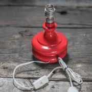 Vintage red glass lamp, table lamp, bedside lamp.