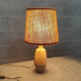 Lampe en céramique grès patinée et jute