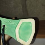 Green water slipware lamp base numbered – 1950s