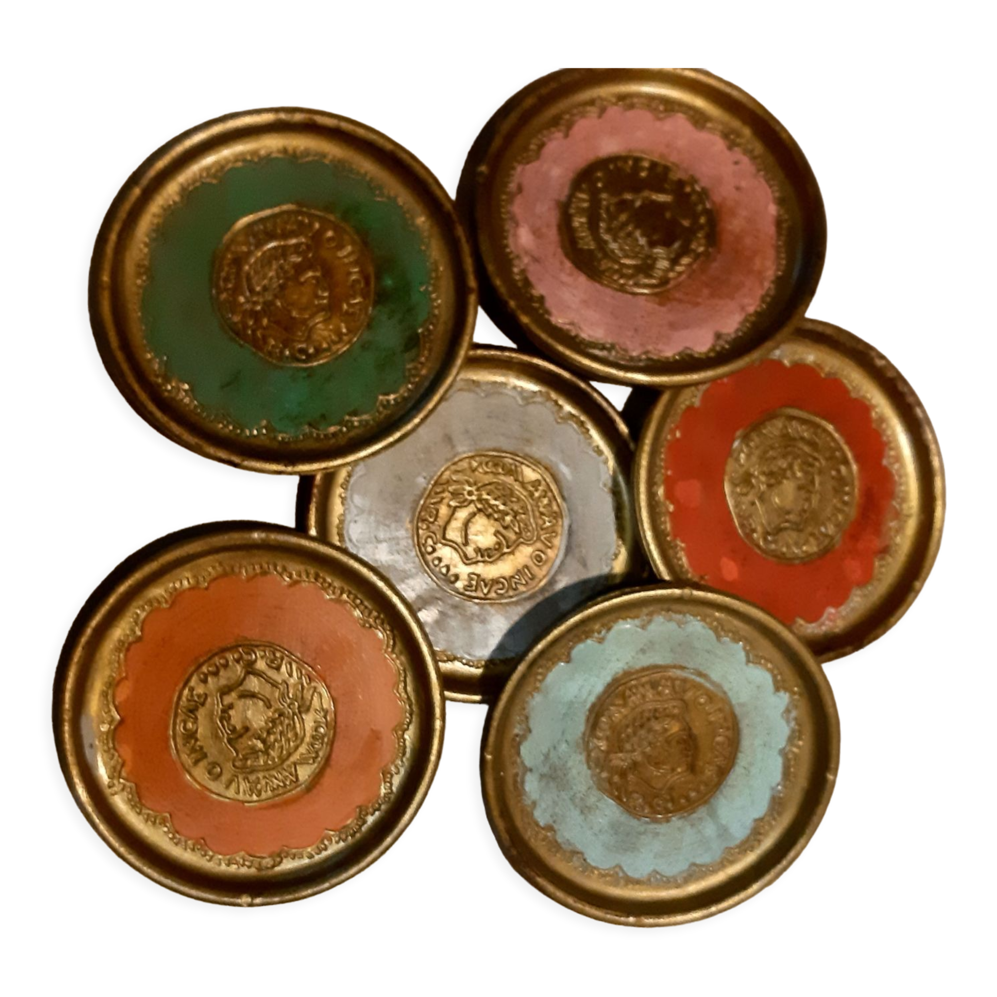 Set of 6 vintage coasters