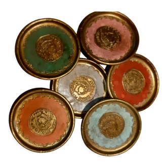 Set of 6 vintage coasters