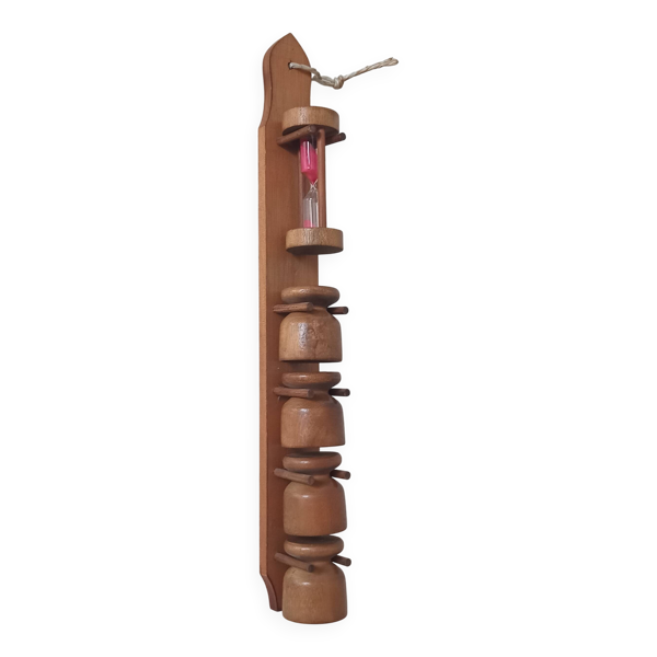 Coquetier vintage en bois années 70