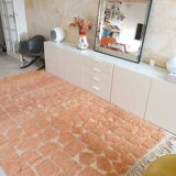 Large Berber rug Beni Ouarain ochre mottled wool