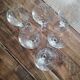 Lot of 6 vintage wine glasses drinking flared glass engraved opaque bubbles décor