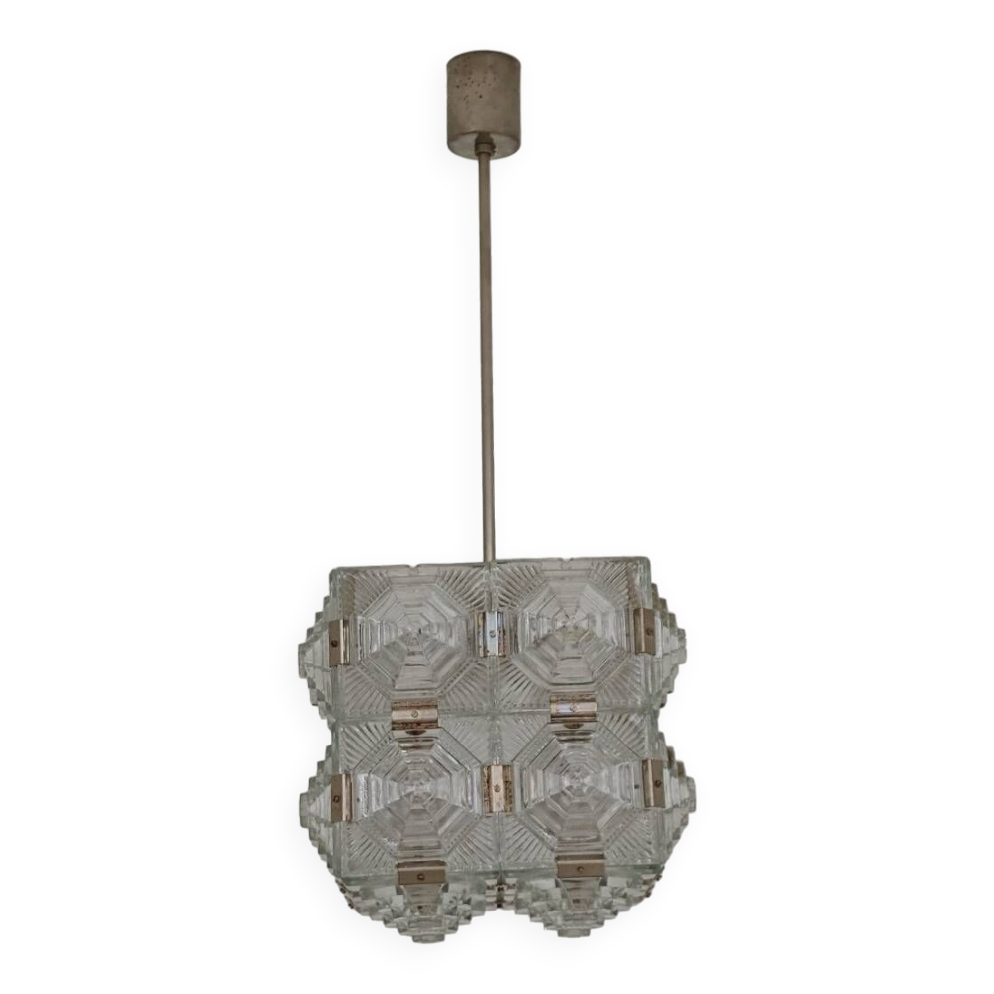 Pyramid chandelier by Jaroslav Bejvl for Preciosa, Kamenicky Senov 1967