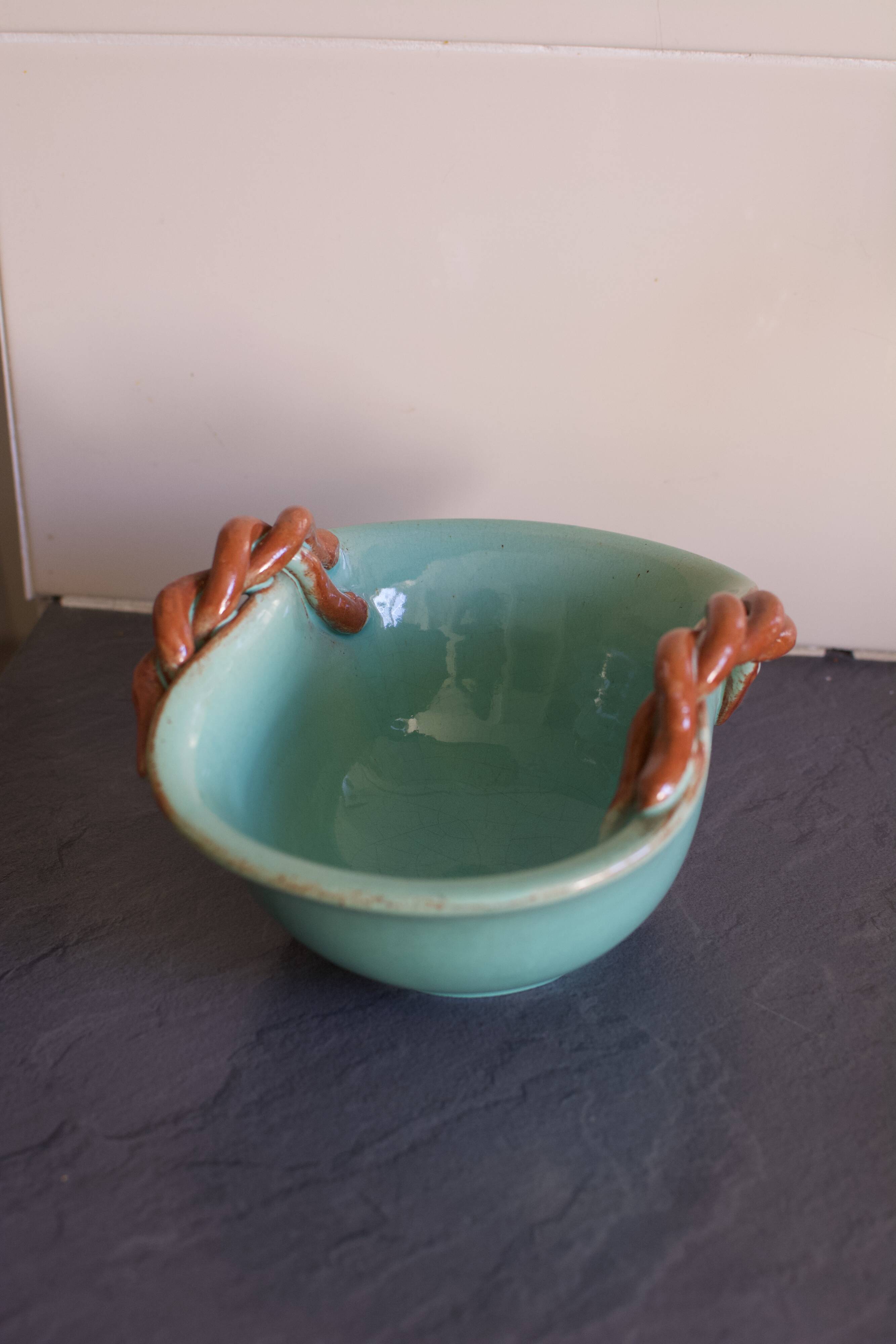 Ceramic cup signed Alexandre, Belgian