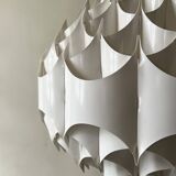 Rhythmic sculptural globe pendant light by H.Milanda, Scandinavian design 1970
