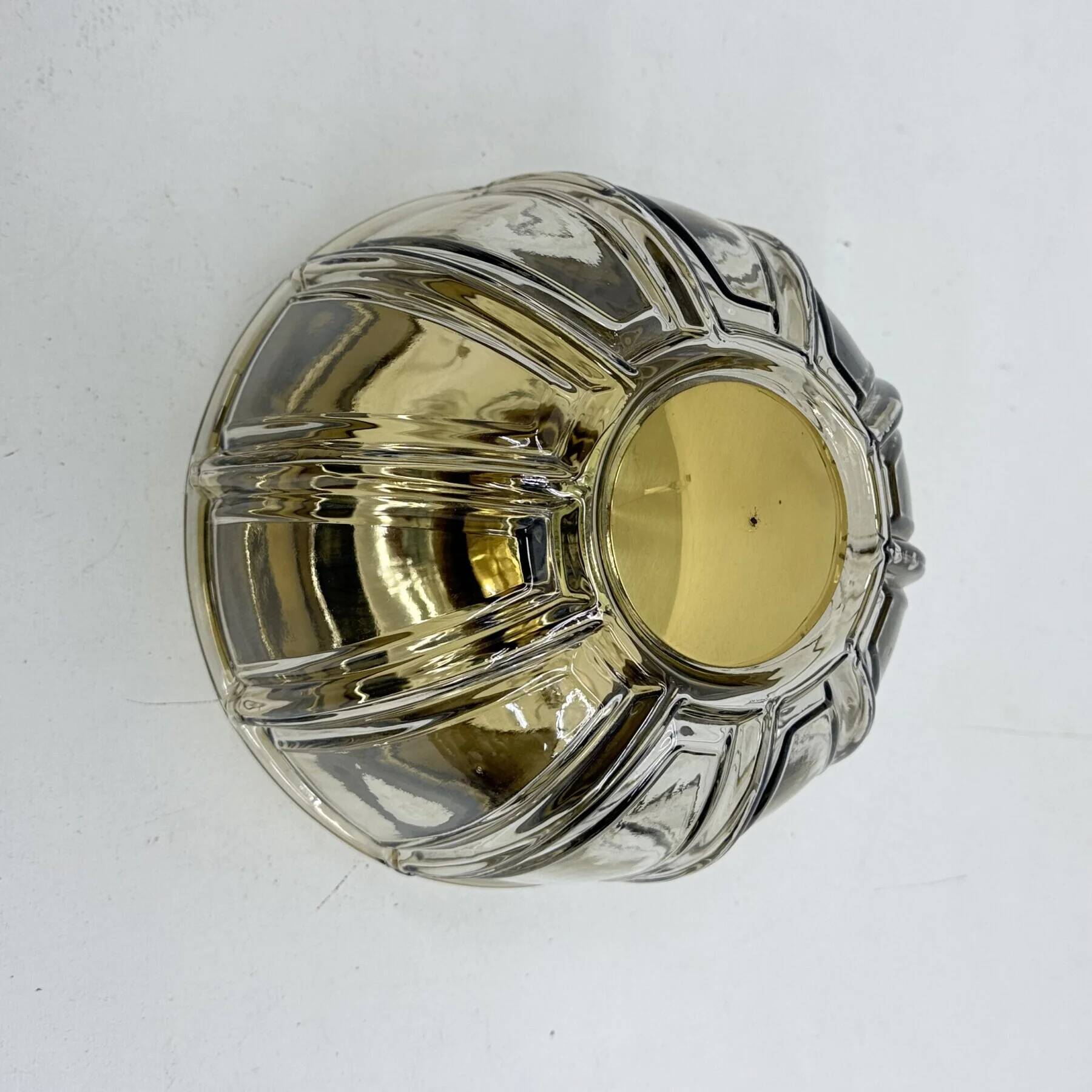 Limburg Galshütte topaz toned glass flush mount wall light or sconce, 1970s, Germany