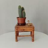Antique burnt bamboo stool