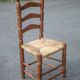 Set of 5 vintage wooden and straw chairs, straw chair, countryside