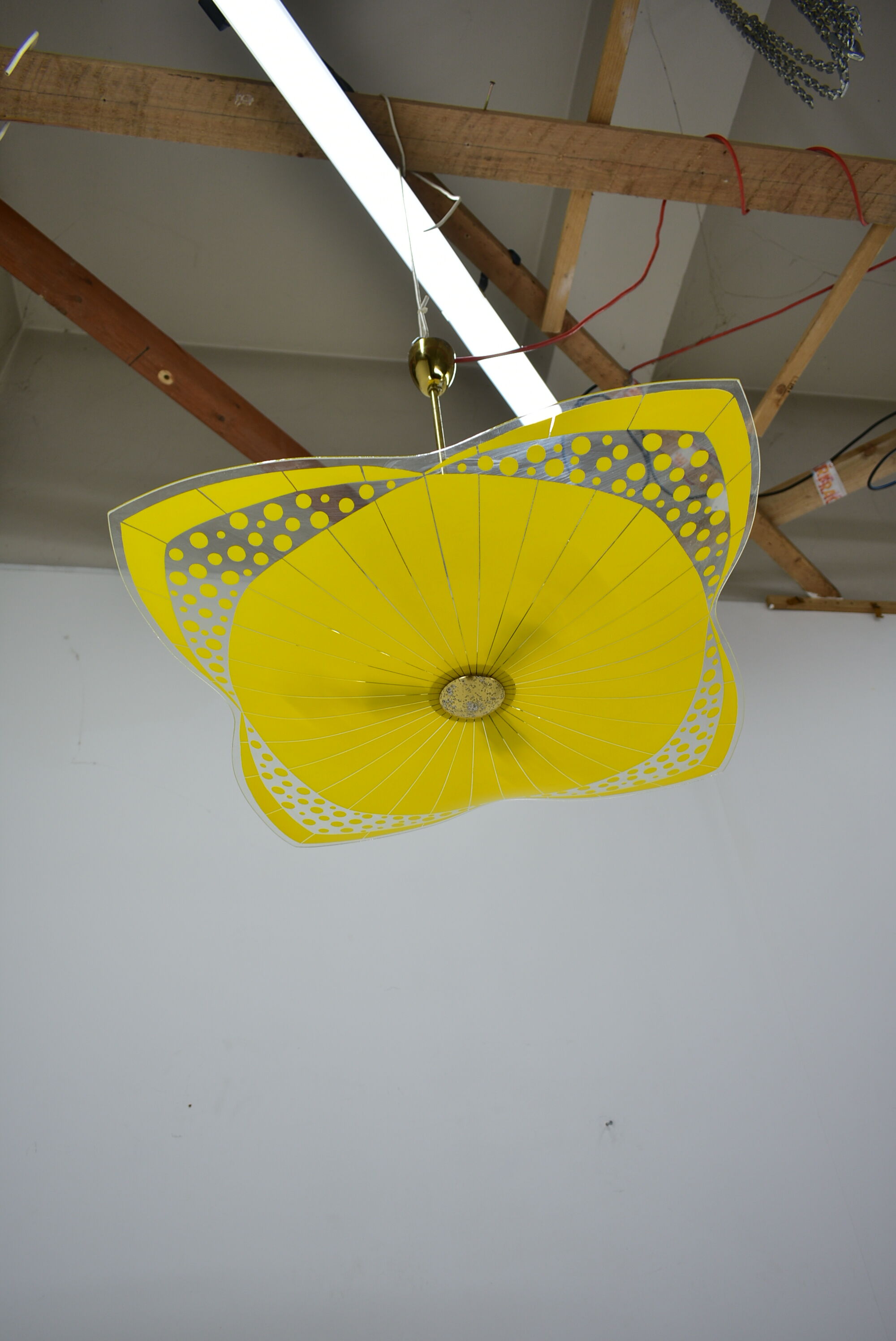 Midcentury Glass Pendant / Šenov, 1960s