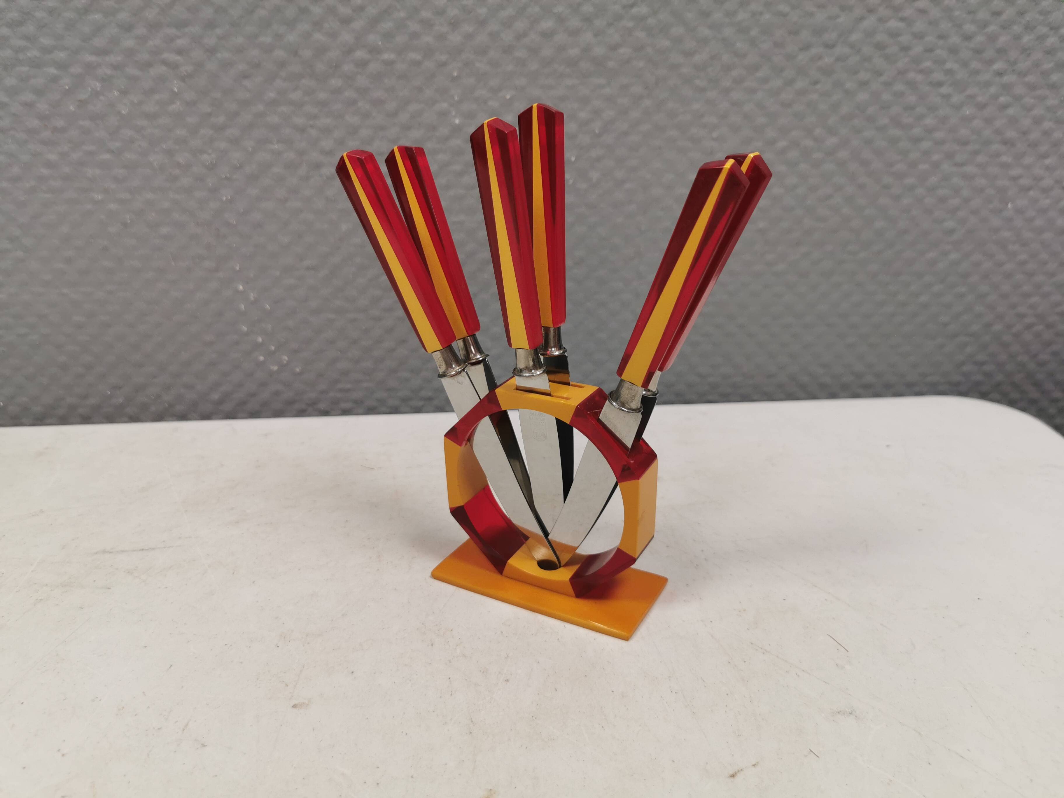 Fruit knife set, Art Deco. Sollingen Germany 1920-40s