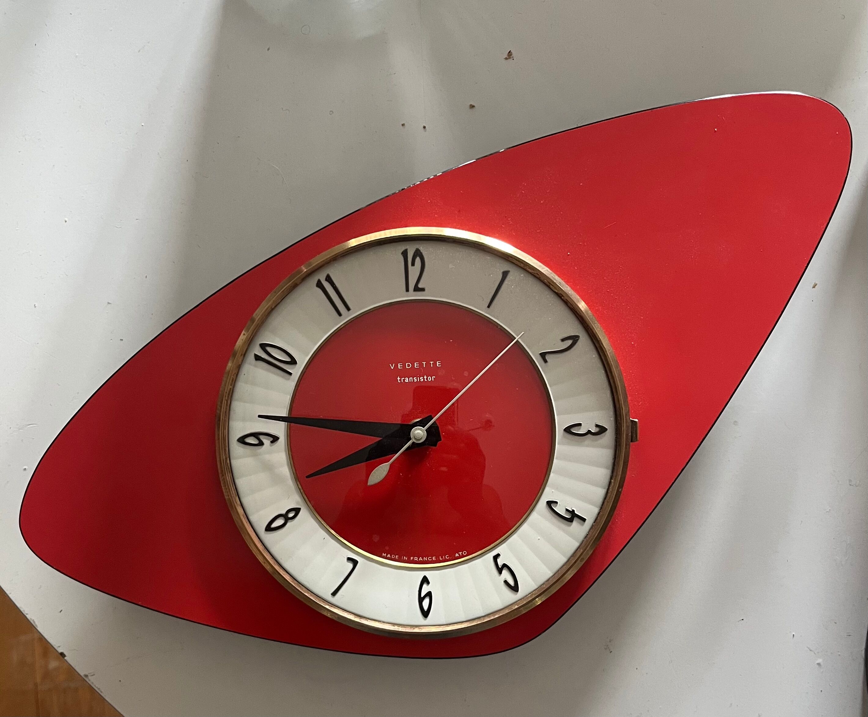 Pendule murale vintage Vedette Transistor 60