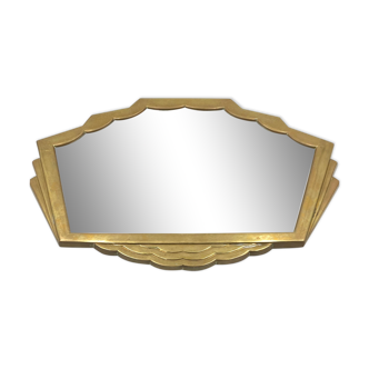Art Deco brass mirror, Italy 1930s