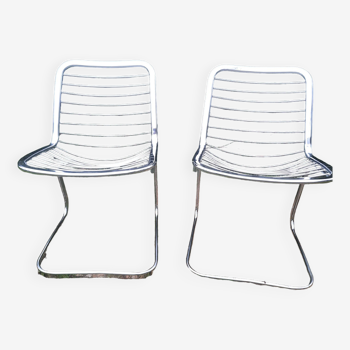 Pair of seventies chrome chairs