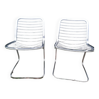 Paire de chaises chromées seventies