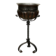 Antique three-legged wrought iron planter with basin, Italy, 20th century
