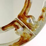 Miroir italien rond en verre de Murano du milieu du siècle par Mazzega, années 1960
