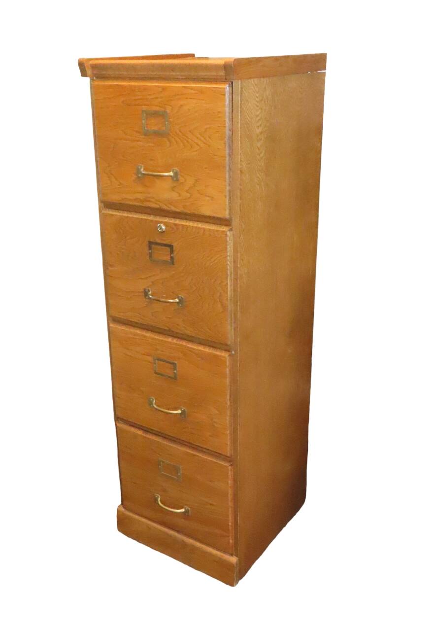 Oak filing cabinet 4 drawers vintage hanging filing cabinet from the 1930s