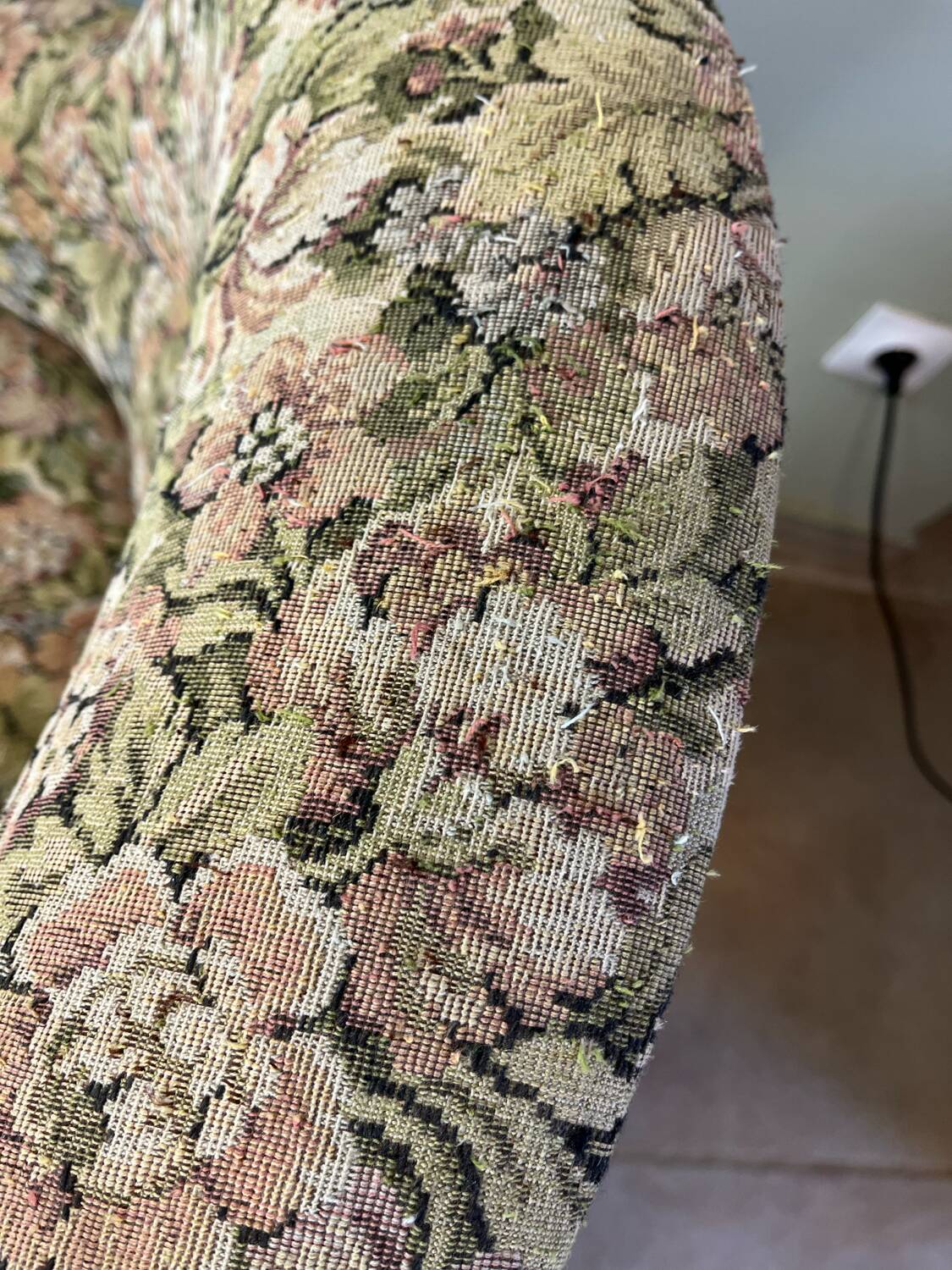 Fauteuil crapaud fleuri