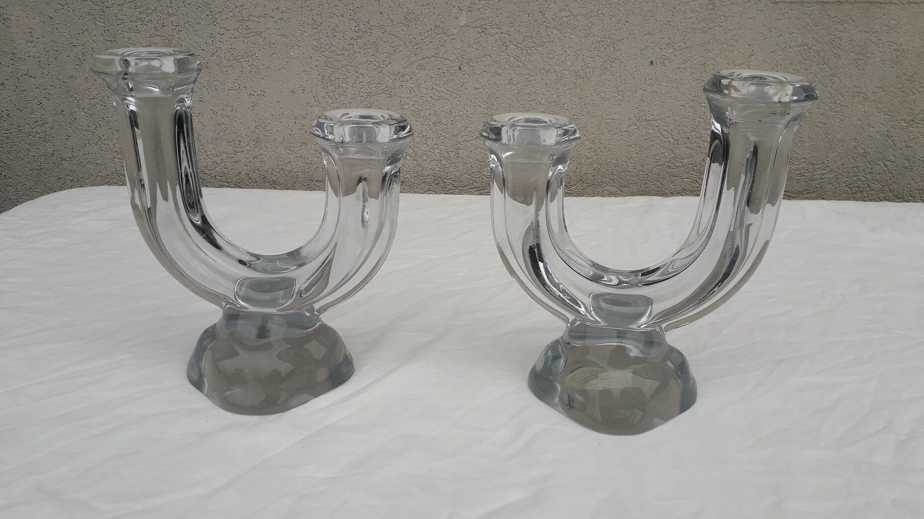 Paire de bougeoirs cristal
