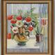 Original Danish Oil on Panel – “Flower Still Life” by Gerda Tougaard