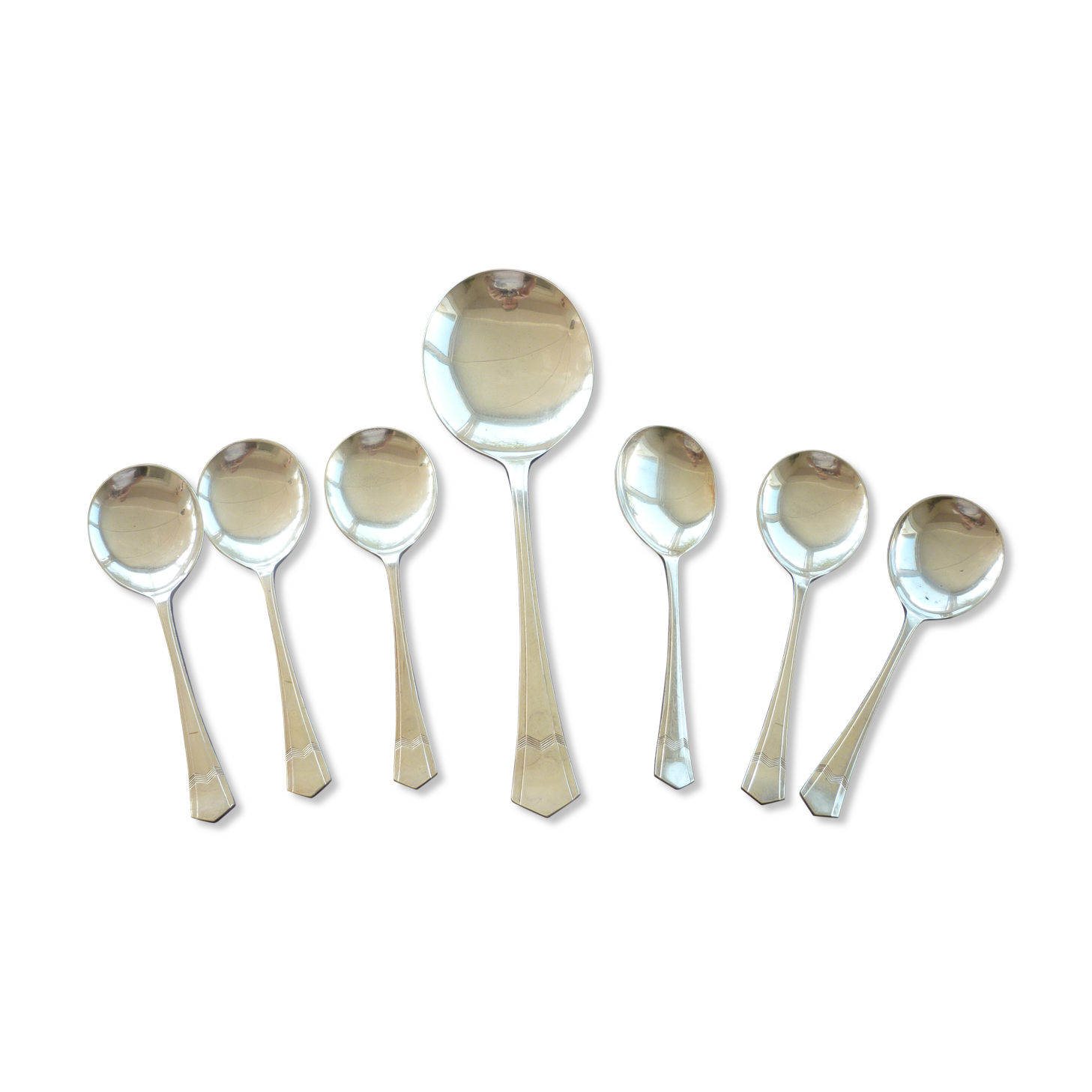 English silver metal ice cream service