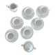 Vintage porcelain tea/coffee service with gold edging for 6 people, sugar bowl and milk jug