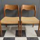 Niels Otto Moller teak and paper cord chairs, model 71