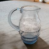 Blue glass pitcher