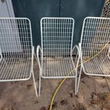 Lot de 3 fauteuils en métal vintage design italien emu modèle rio