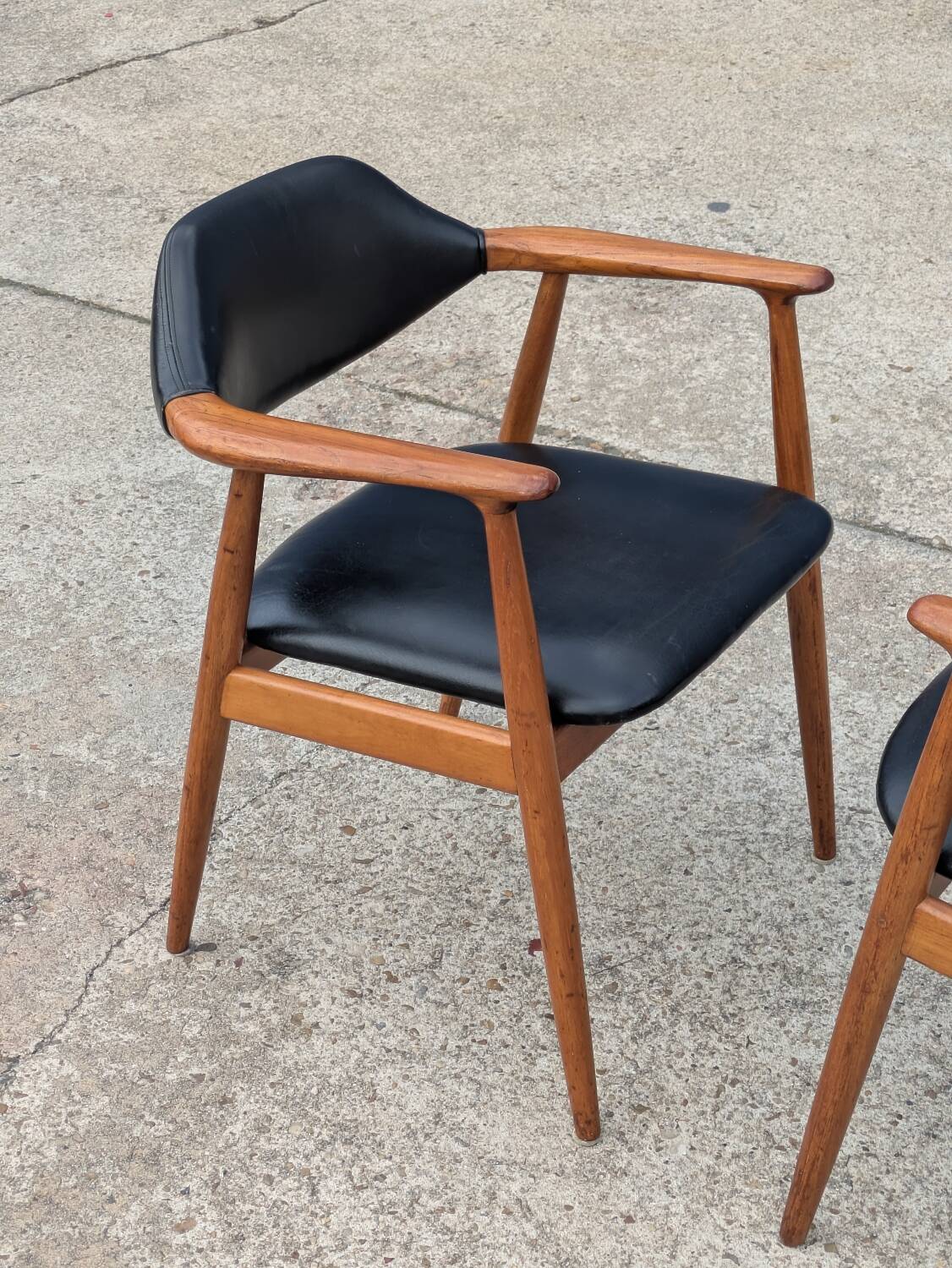 Pair of vintage Scandinavian teak chairs/armchairs - Kai Kristiansen style