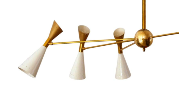 Lustre asymétrique butterfly blanc et doré