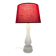 White Alabaster Lamp - Vintage White and Red Alabaster Table Lamp