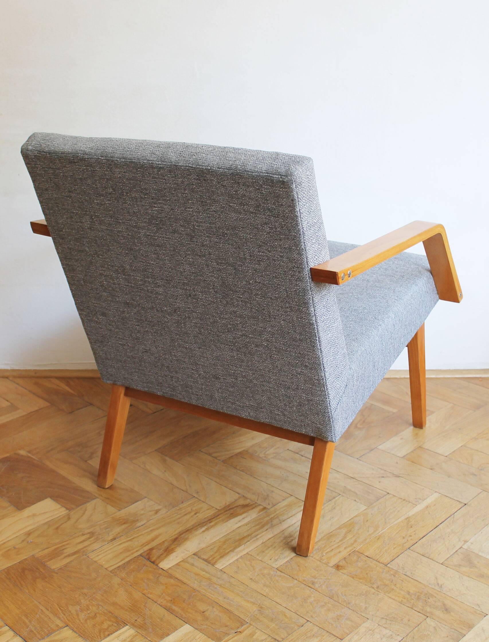 Pair of 1970s Armchairs by Mier with new fabric