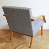 Pair of 1970s Armchairs by Mier with new fabric