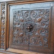 Renaissance oak carved buffet cabinet