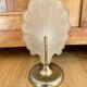 Shell lamp shell frosted glass and art deco brass